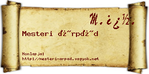 Mesteri Árpád névjegykártya