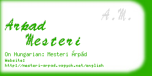 arpad mesteri business card